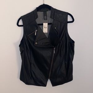 Lane Bryant Faux Leather Moto Vest